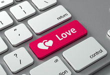Computer keyboard with "love" key