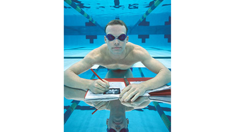 Emory swimmer in the WoodPEC pool