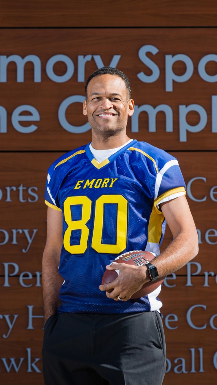 Brandon Mines with football