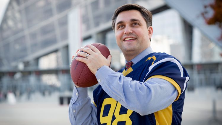Dan Gordon with football