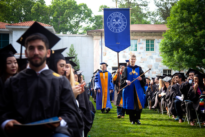 The platform party processes to the stage for the start of the 171st Commencement.