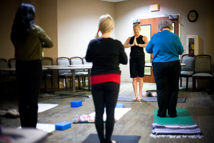 Yoga was one of the activities offered by the Healthy New YOU Expo at Emory John's Creek Hospital.