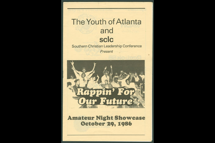 Rappin future: Souvenir program, Rappin' for Our Future talent showcase, 1986