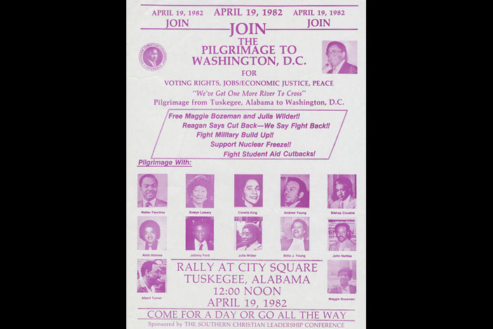Flier, Pilgrimage to Washington for Voting Rights, Peace, Economic Justice, 1982
