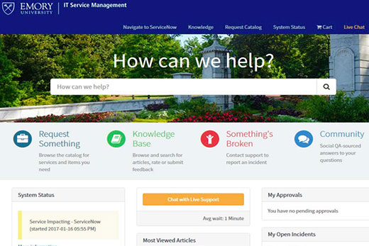 Emory S It Self Service Portal Gets Major Facelift Emory