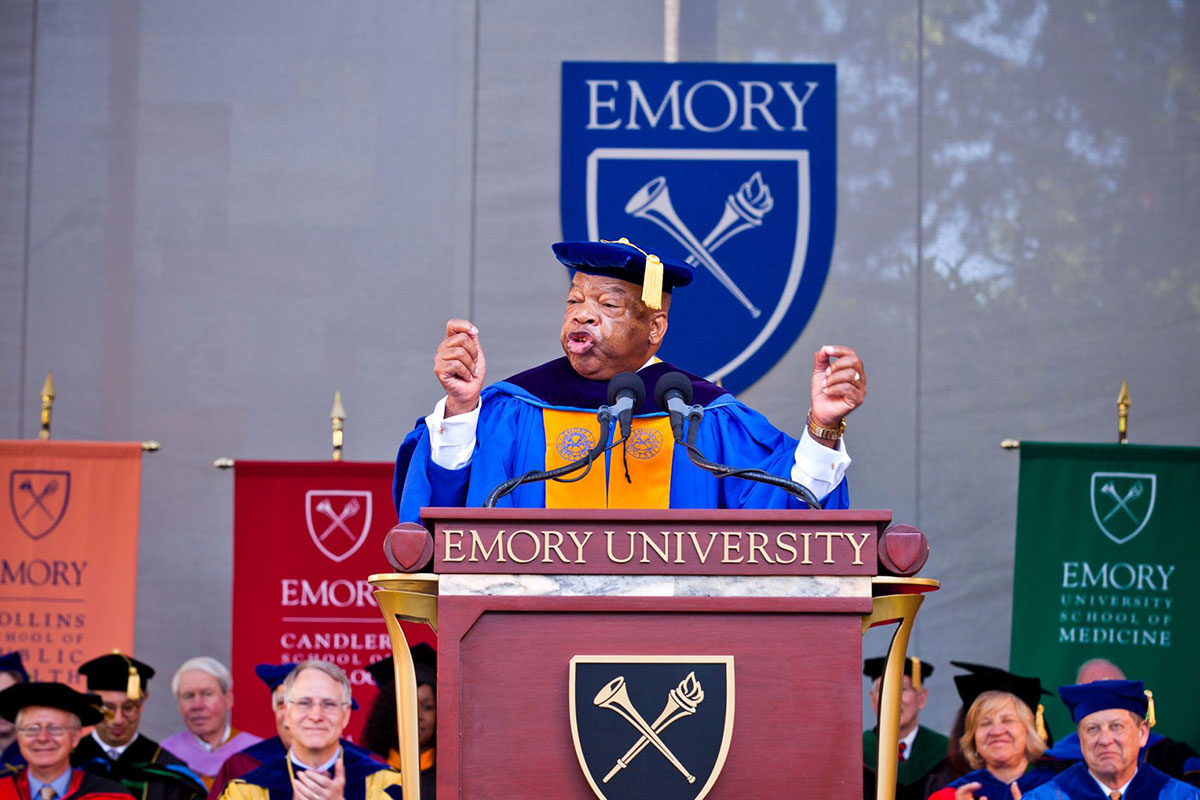 John R. Lewis speaks at an Emory Commencement