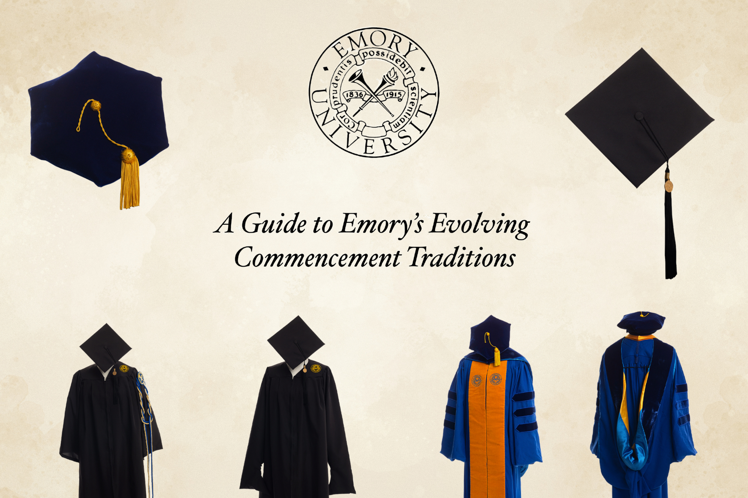 Undergraduate, graduate and doctoral graduation gowns and caps