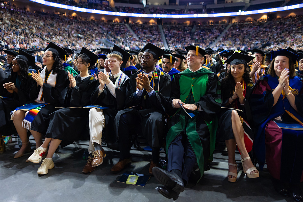 students at commencement