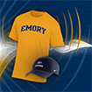 Emory University tshirt and ballcap