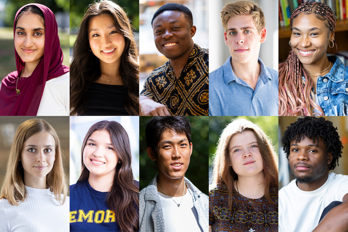 Collage of the ten profiled students