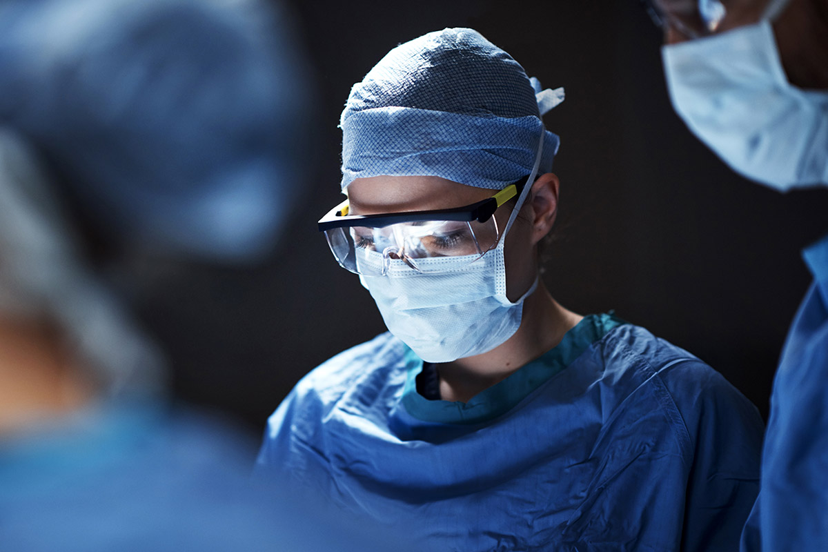 close up of surgeon during operation