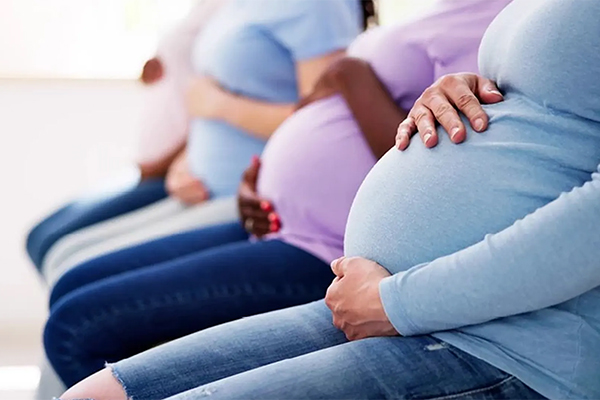 Row of expectant mothers