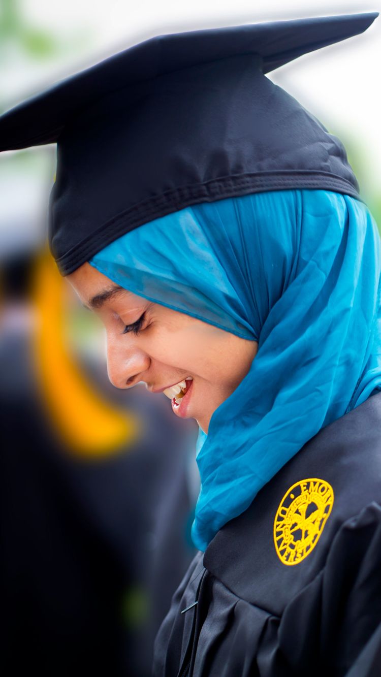 Oxford College sophomore Salma Solimon takes part in the Oxford Baccalaureate ceremony on May 5.