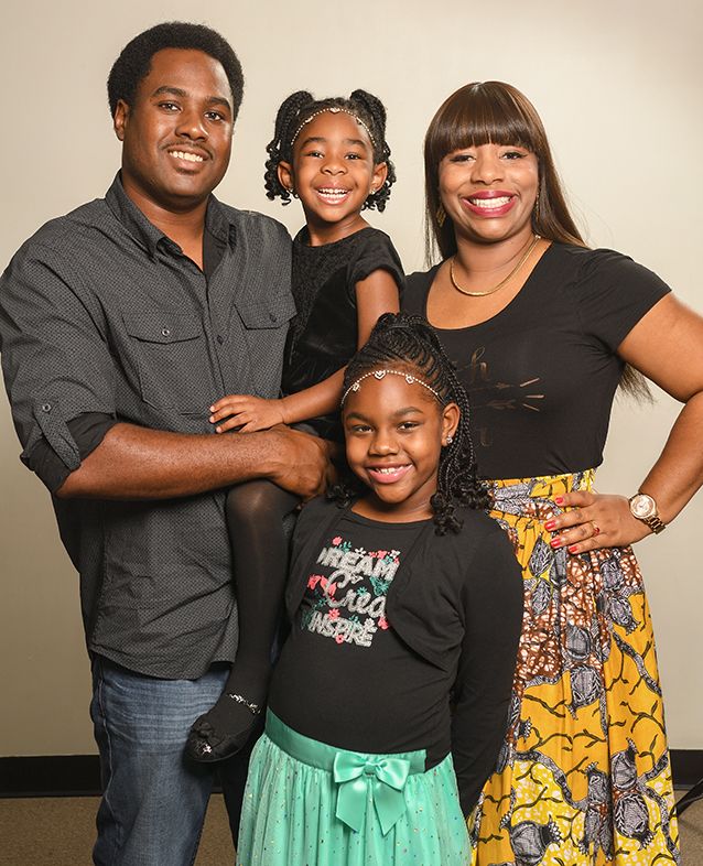 Brittany Martin with her husband, Christopher, and daughters, Makayla (front) and Madison. 