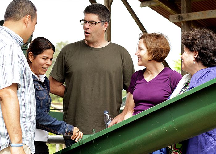 Emory’s Peter Roberts (center), in Nicaragua started Social Enterprise @ Goizueta to apply business practices and market solutions.