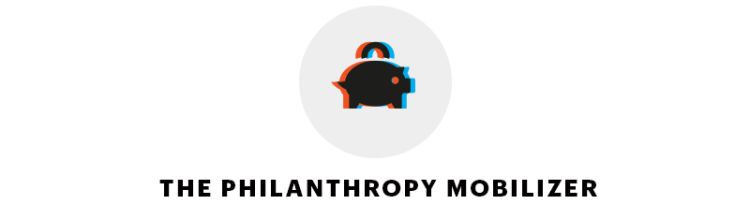 illustration of a piggy bank. The Philanthropy Mobilizer