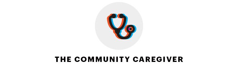 illustration of a stethoscope. The Community Caregiver