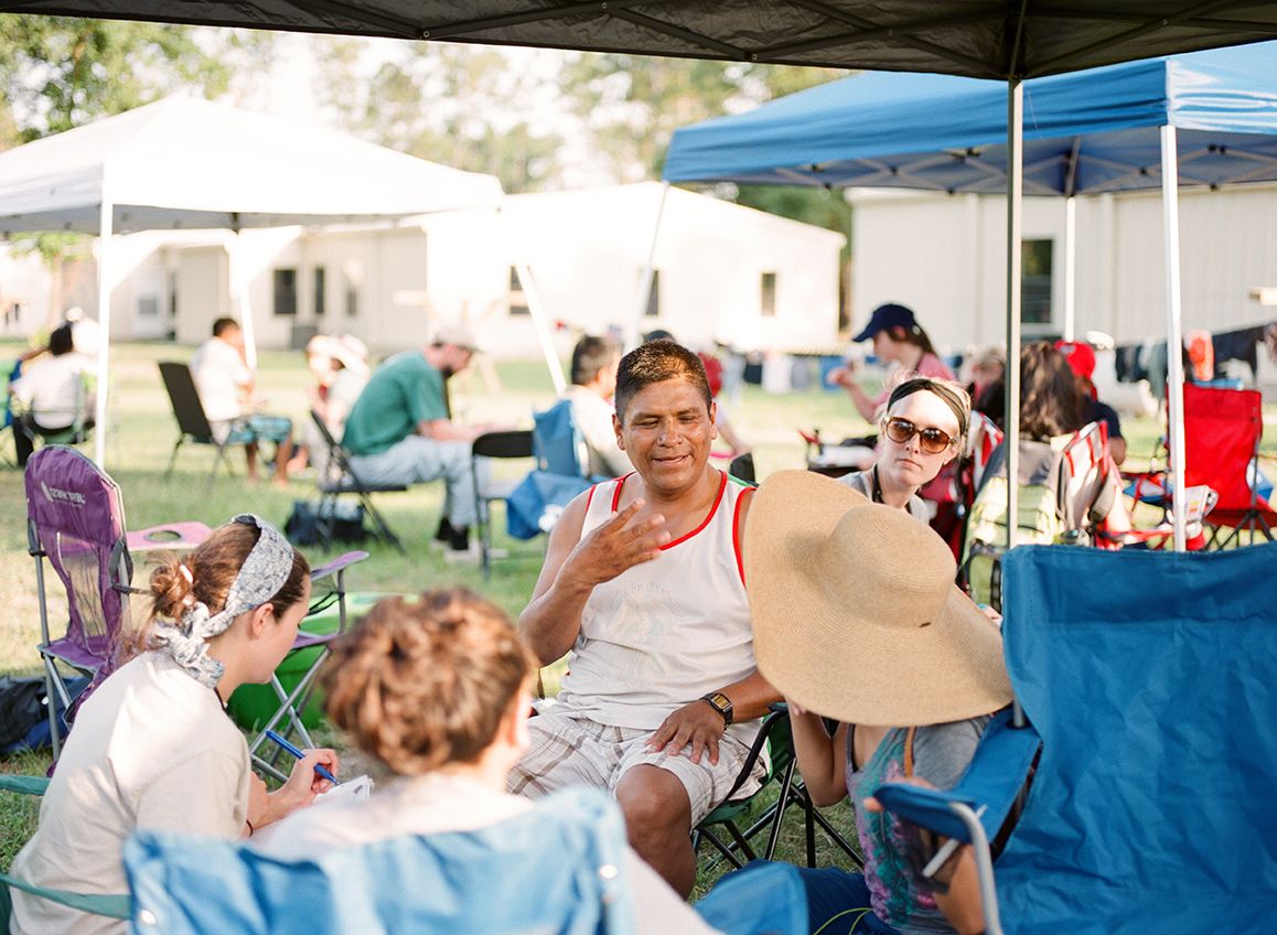 Emory students from the School of Medicine's Physicians Assistant (PA) Program volunteer in a field