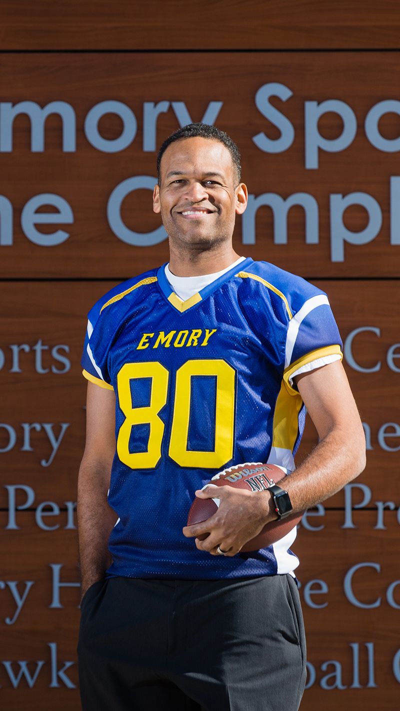 Brandon Mines with football