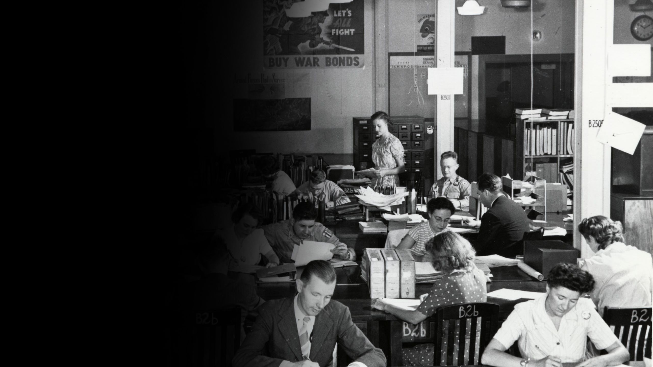 Women working in an office in Arlington Hall Station, 1940's