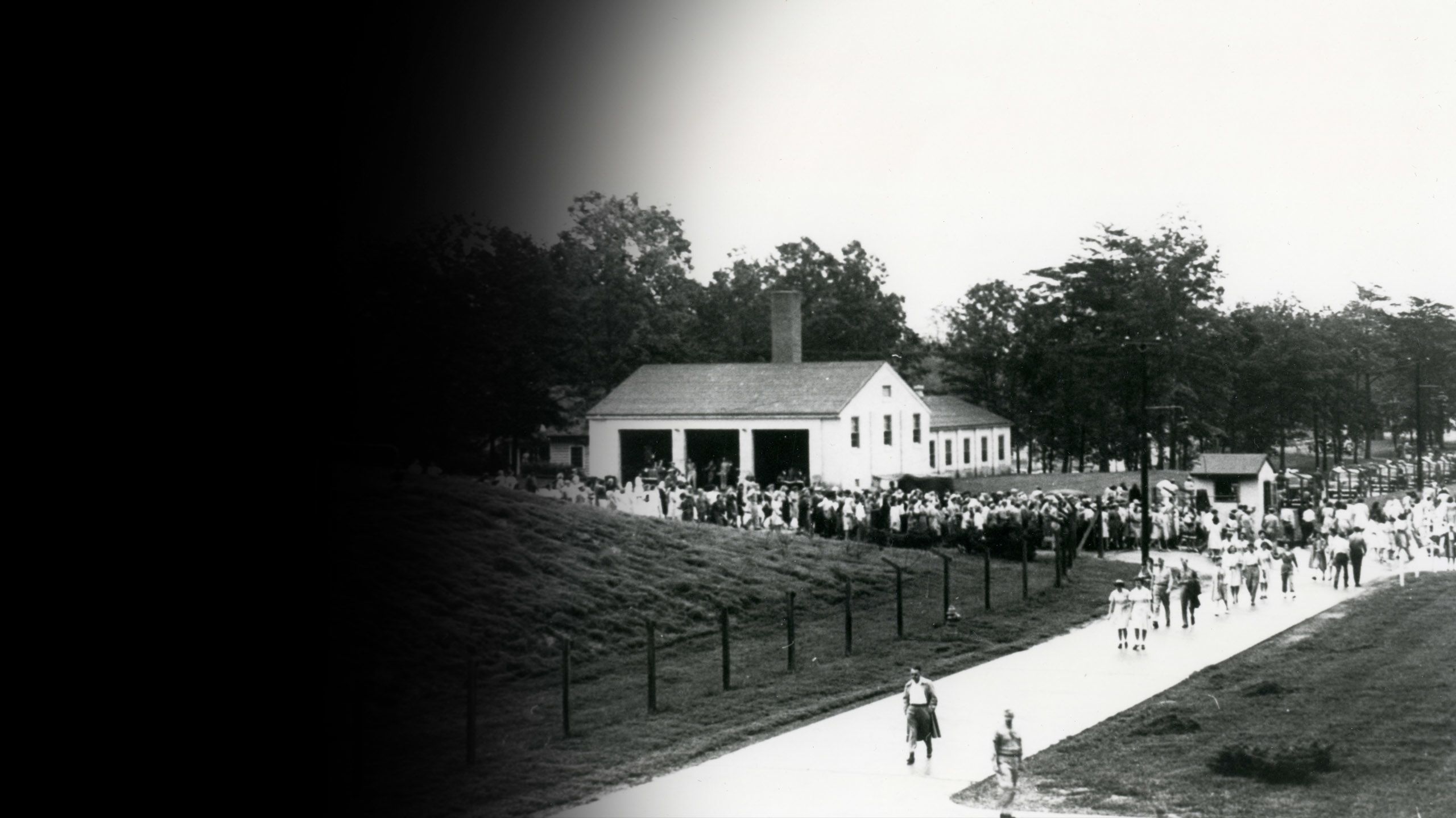 Workers arriving to Arlington Hall Station, 1940s