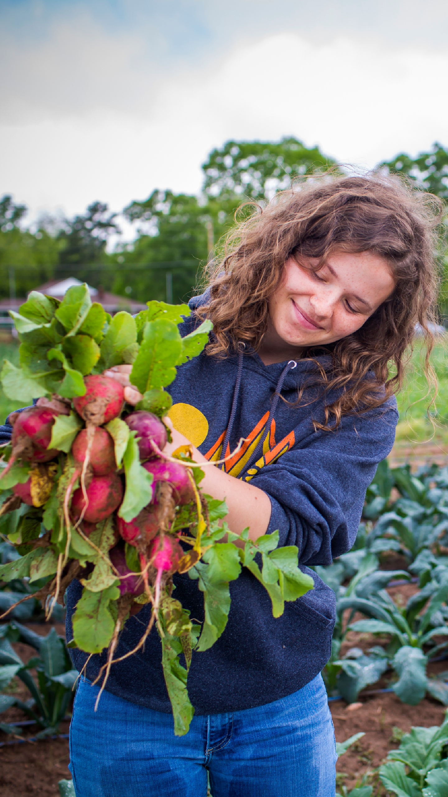 Oxford student Gratia Sullivan on the Oxford farm