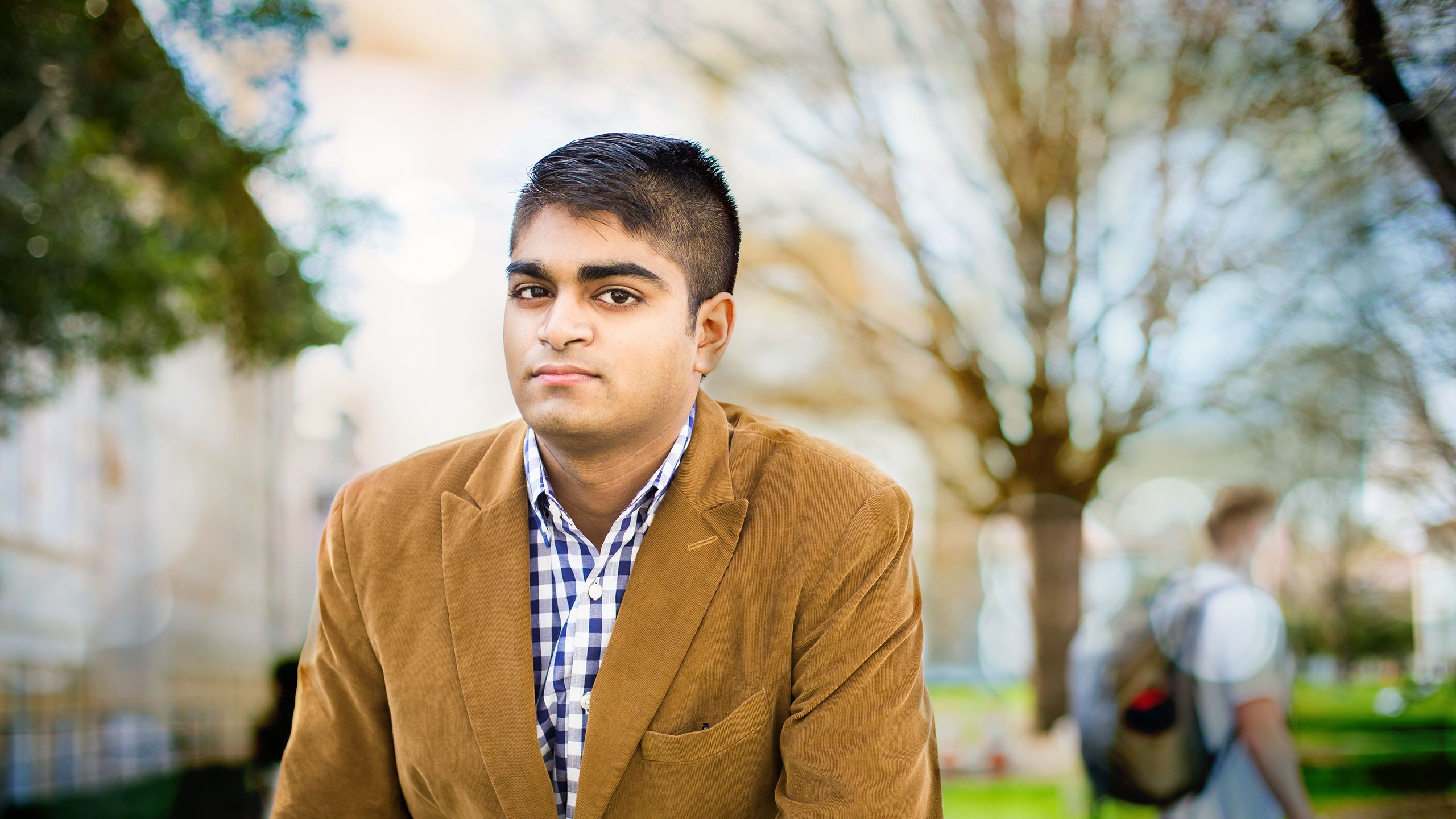 Sam Rao standing in the Emory Quad area