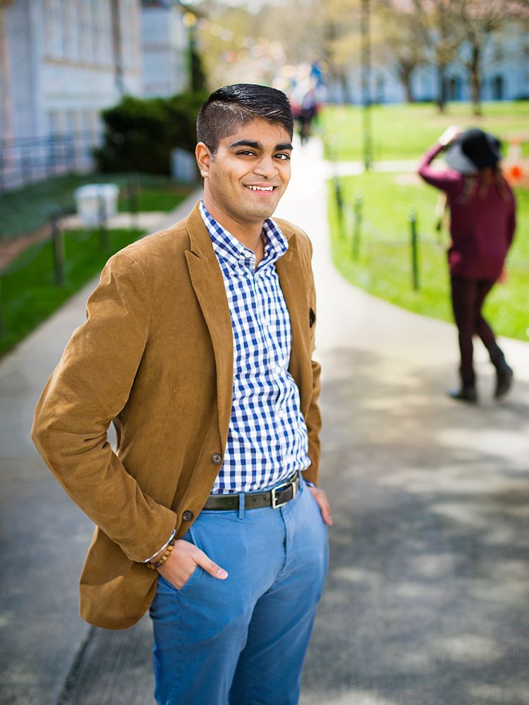 Sam Rao smiling as he his posing for the camera