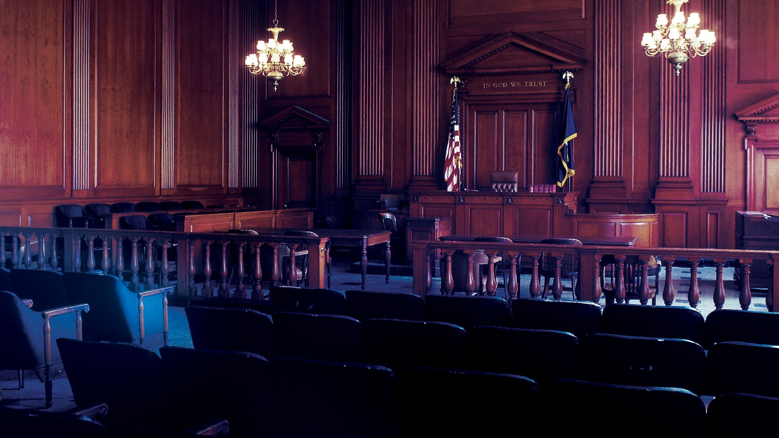 Empty court room scene