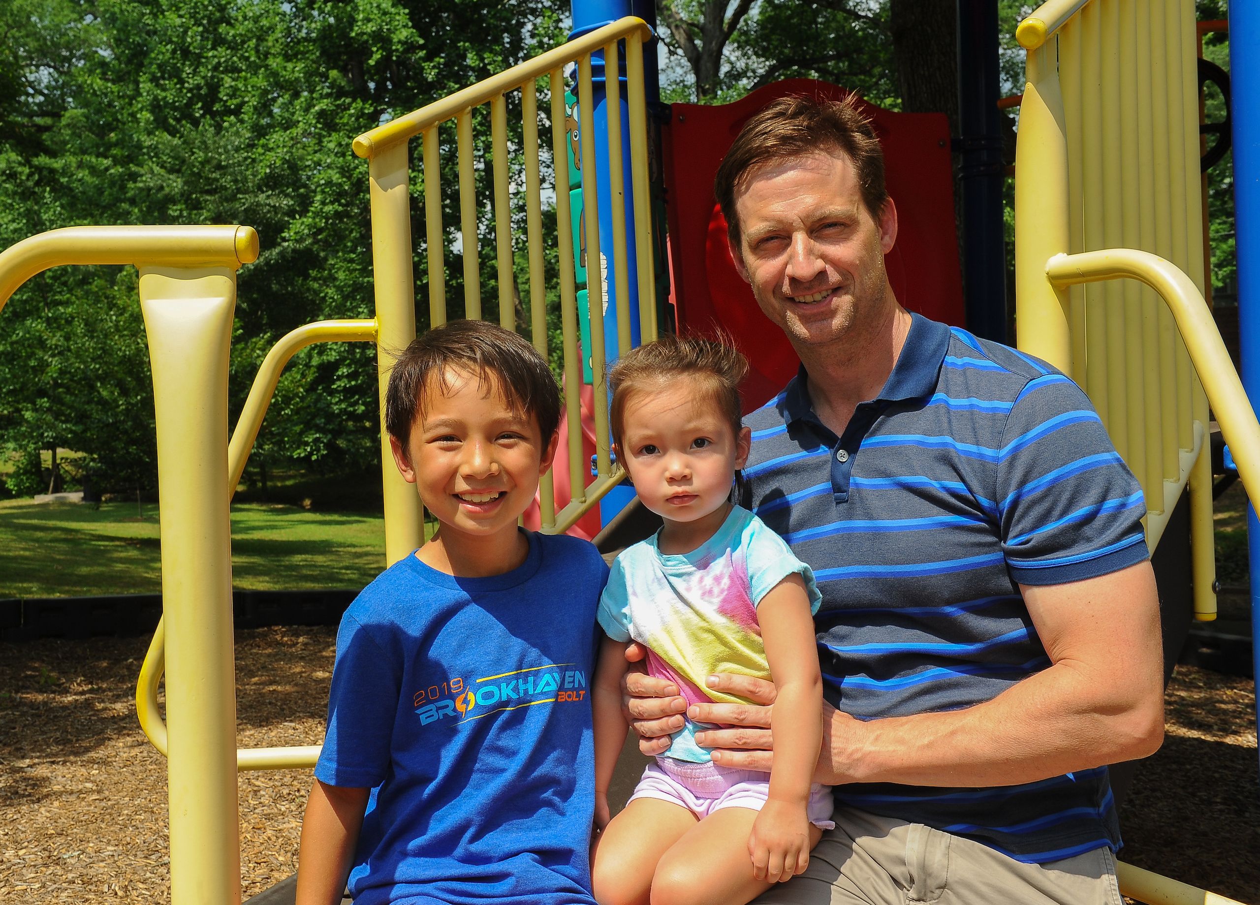James Rilling with his son, 8, and daughter, 2.