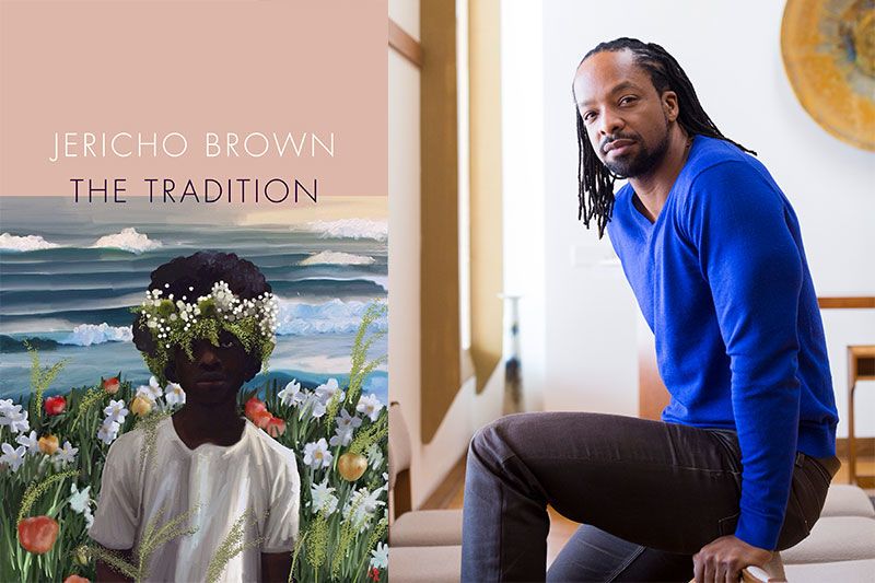 The book cover for "The Tradition" and a portrait of author Jericho Brown