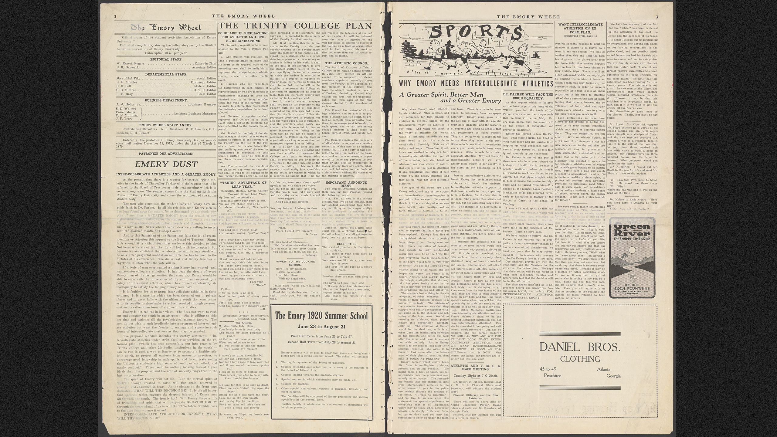 Pages from The Emory Wheel March 1920