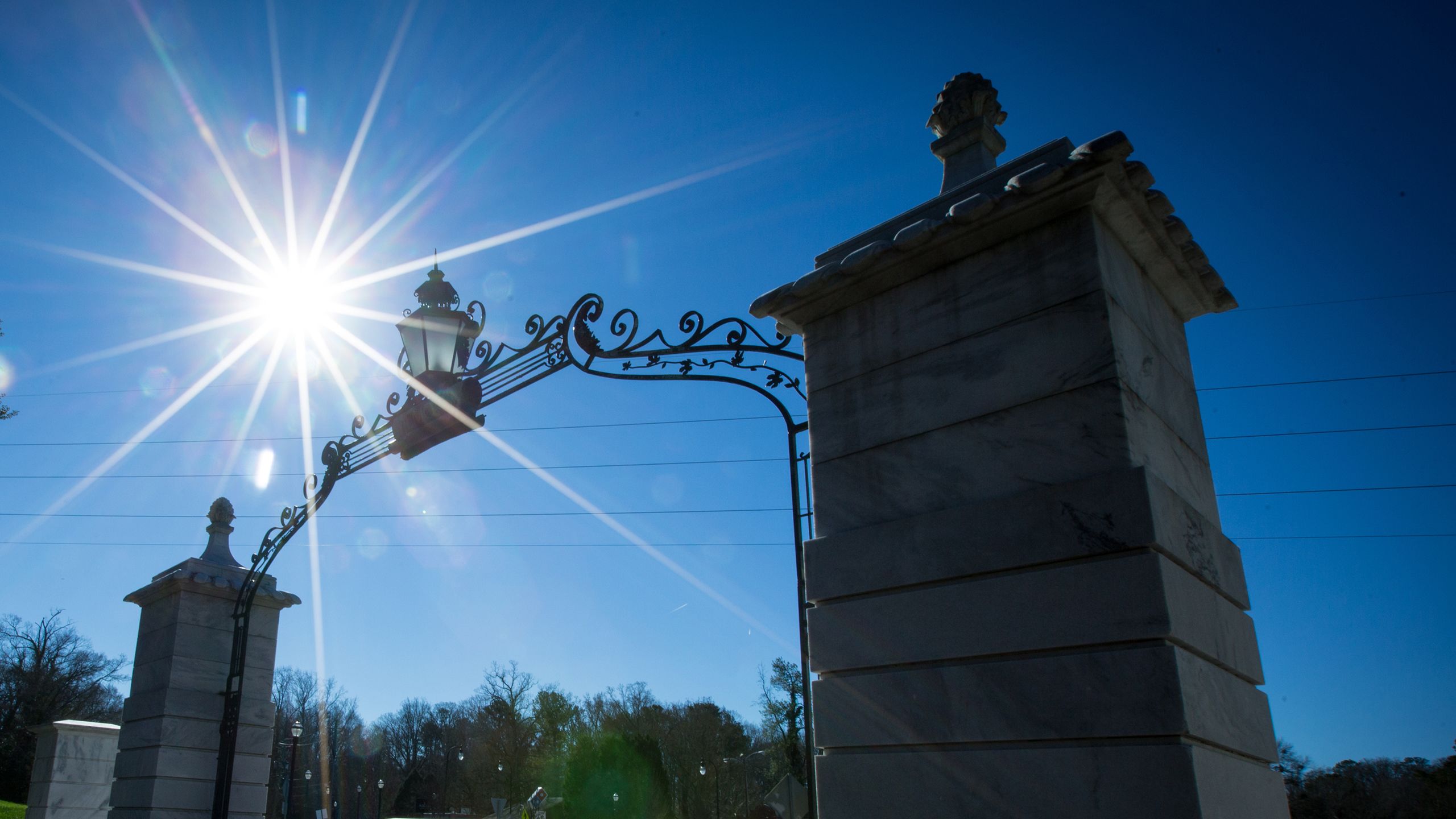 Sunlight over the Emory gate