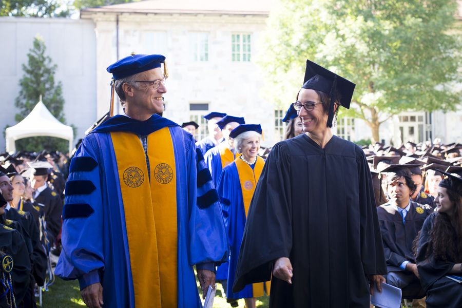 Hauk and current university secretary Allison Dykes