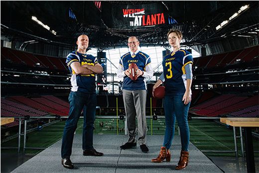 Emory faculty and staff prior to Super Bowl LIII in Atlanta