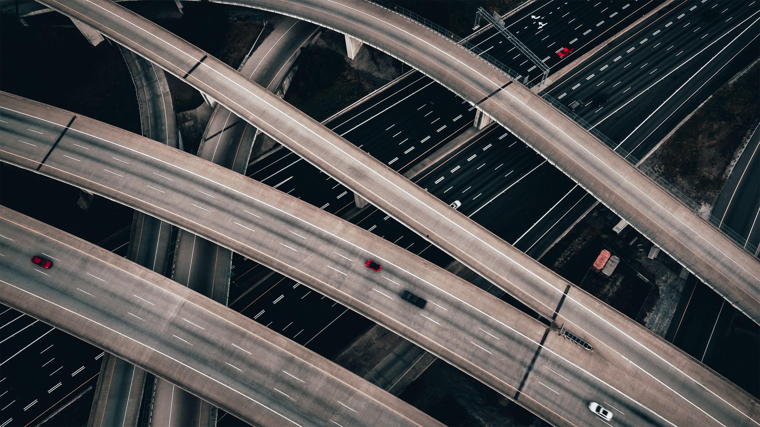 Atlanta's "Spaghetti Junction" interstate overpass is shown, almost completely empty of cars