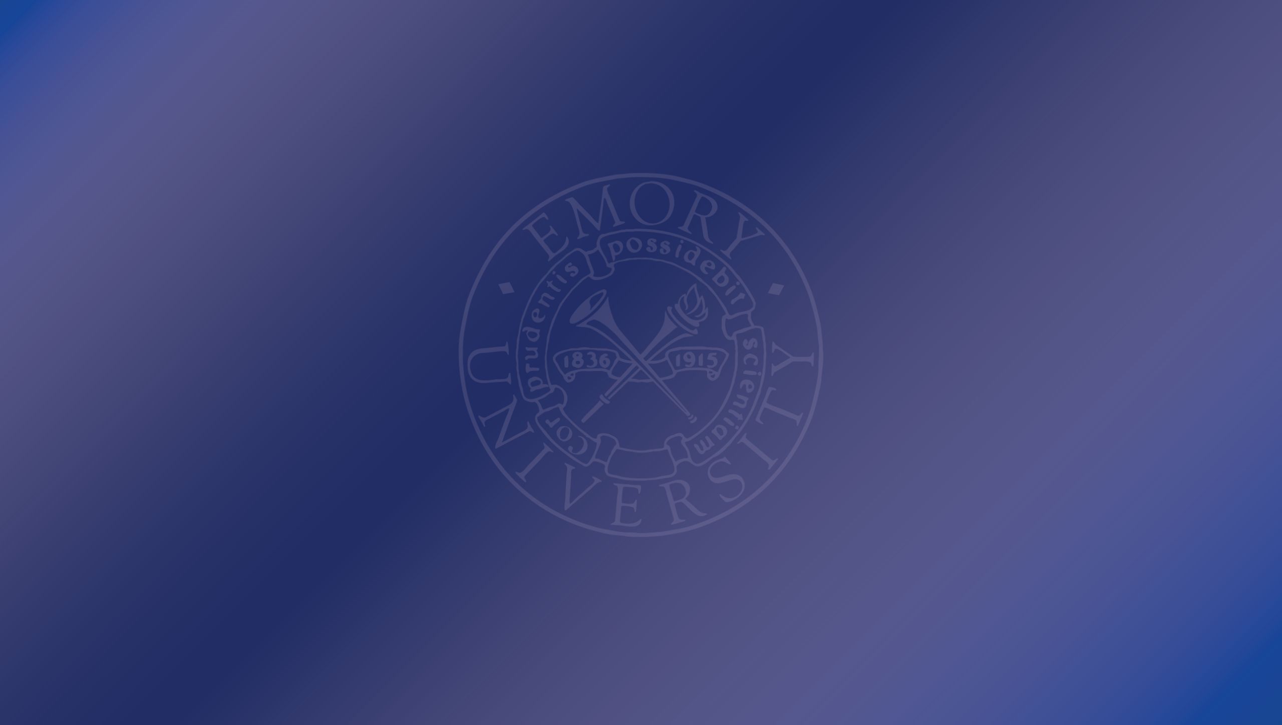 A blue background with the Emory shield