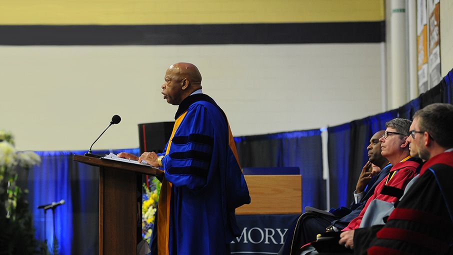 US Rep. John Lewis delivering speech at Oxford at Emory commencement 2019