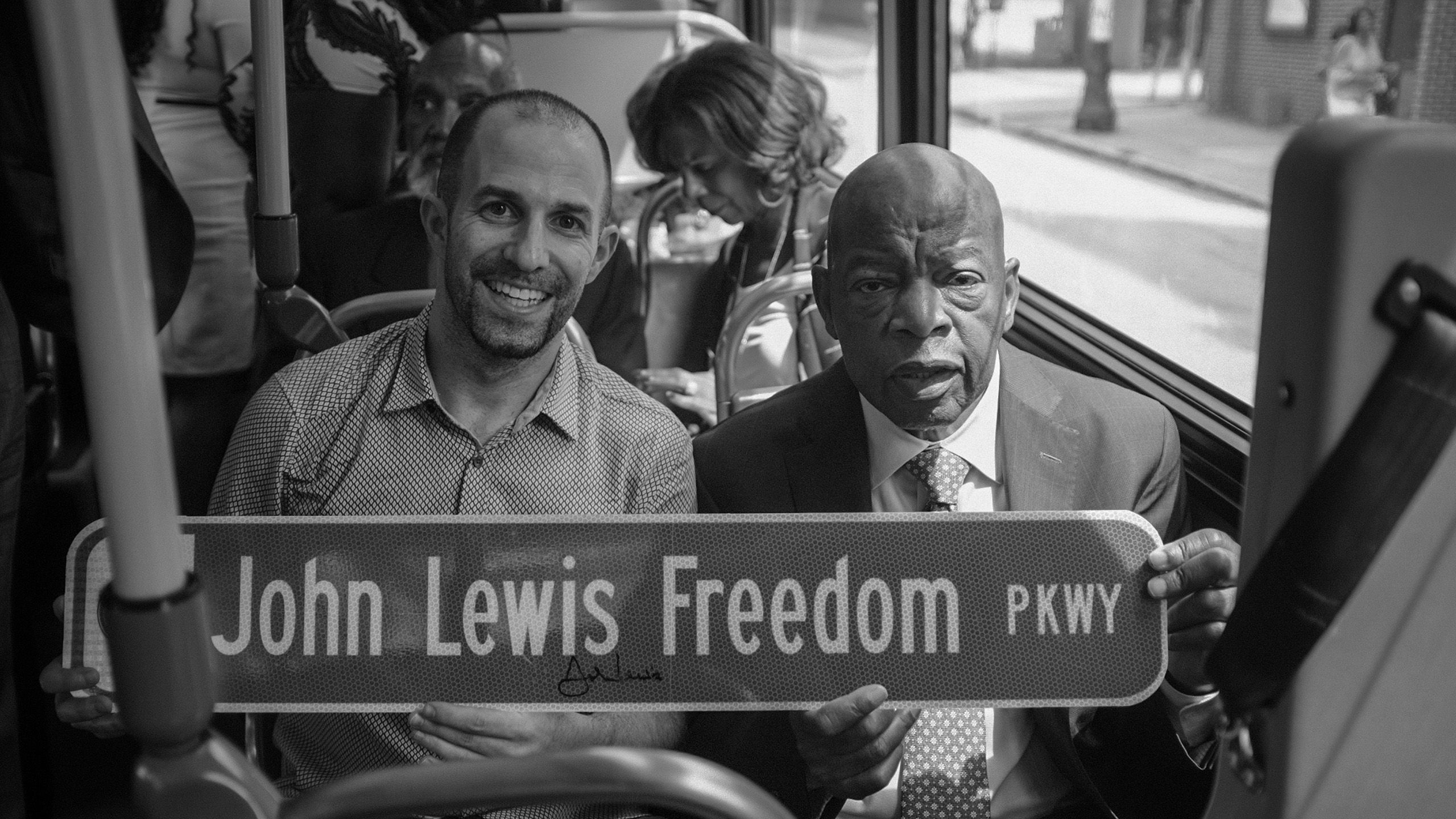 Emory alumnus and producer Ben Arnon 98C with U.S. Representative John Lewis.