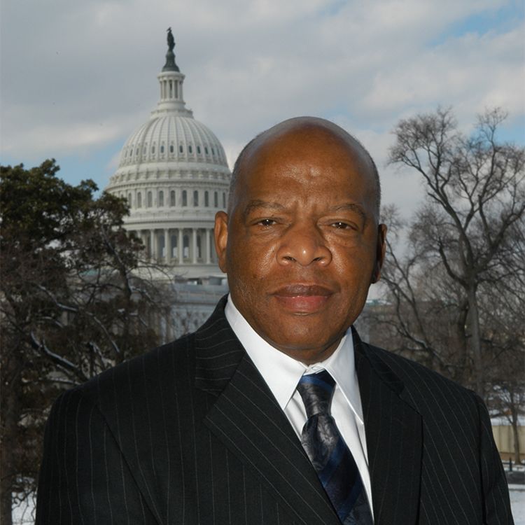 Official House portrait of John Lewis shows him in front of the U.S. Capitol building