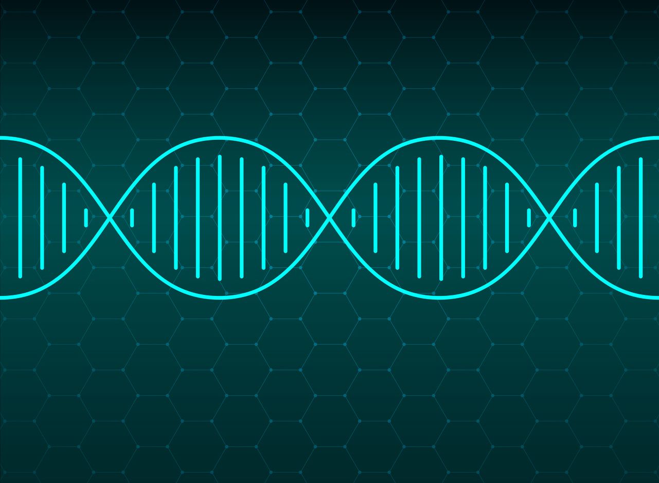 Graphic of DNA helix.