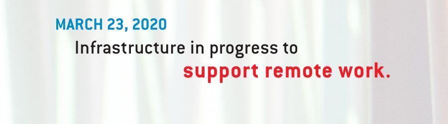 March 23, Infrastructure in progrès to support remote work.