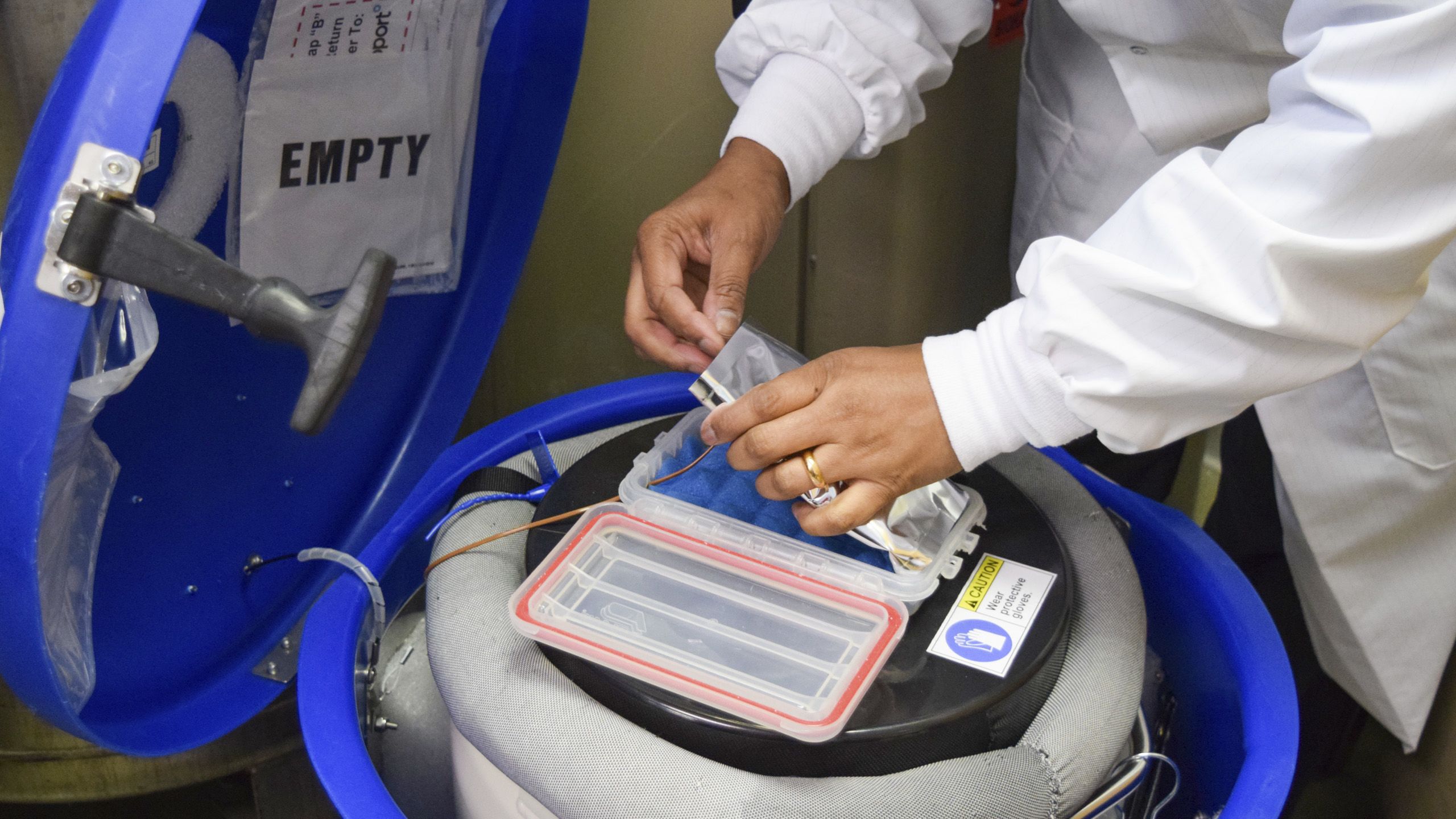 Photo series illustrating the CAR T-cell therapy process