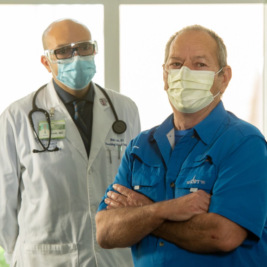 Dr. Walid Shieb and patient William Avera