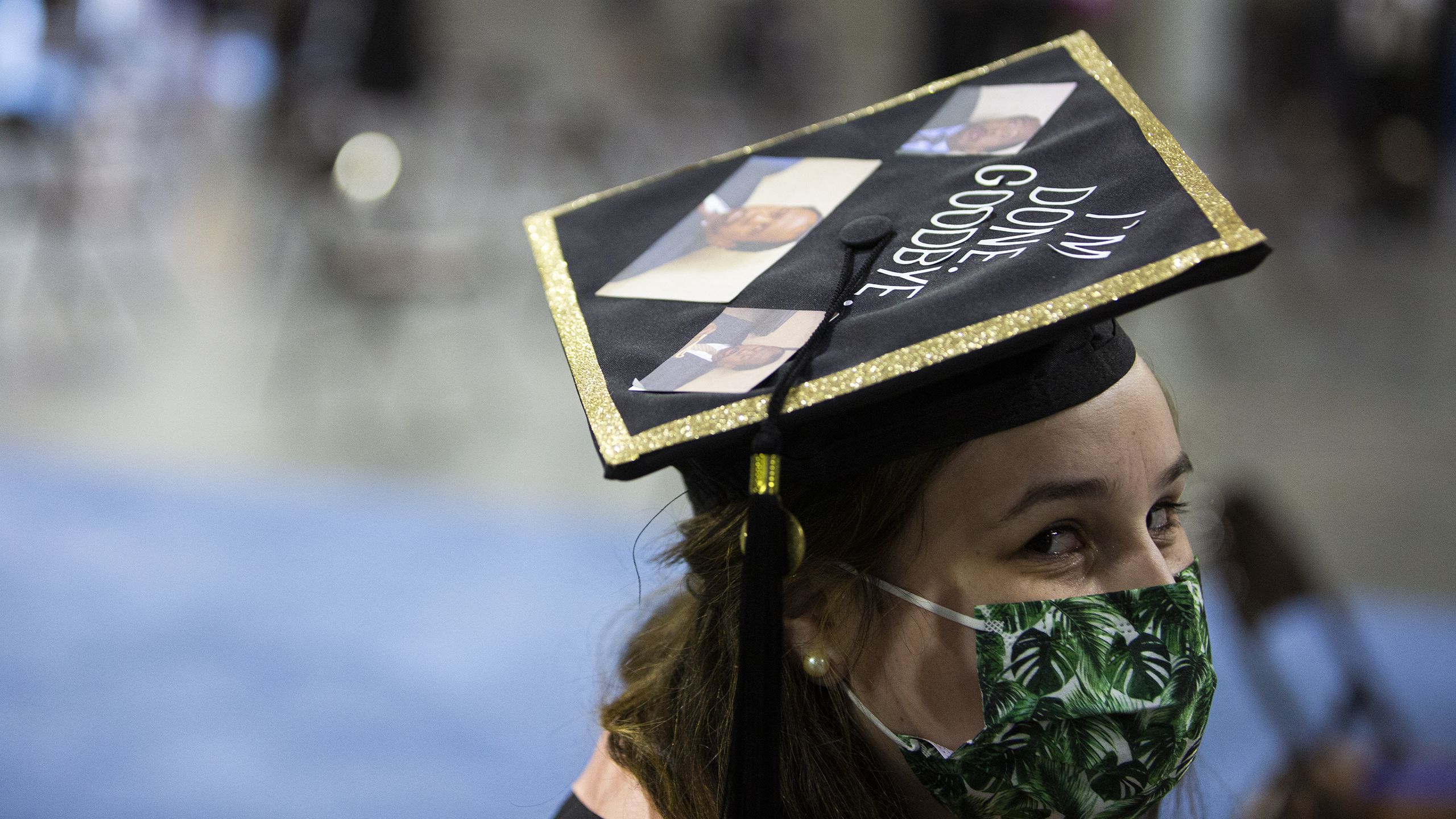 close up of graduate's cap