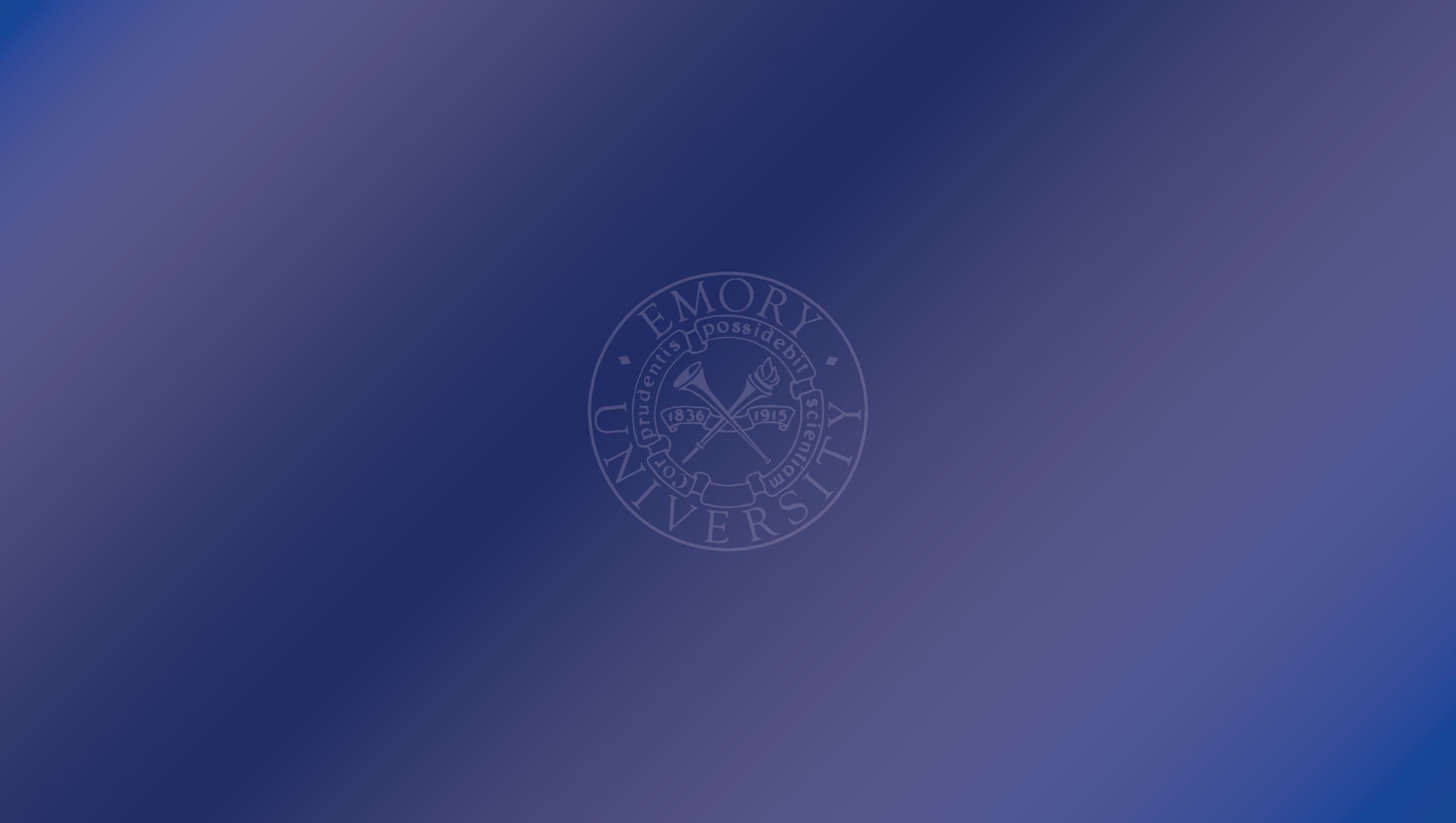 A blue background with the Emory seal