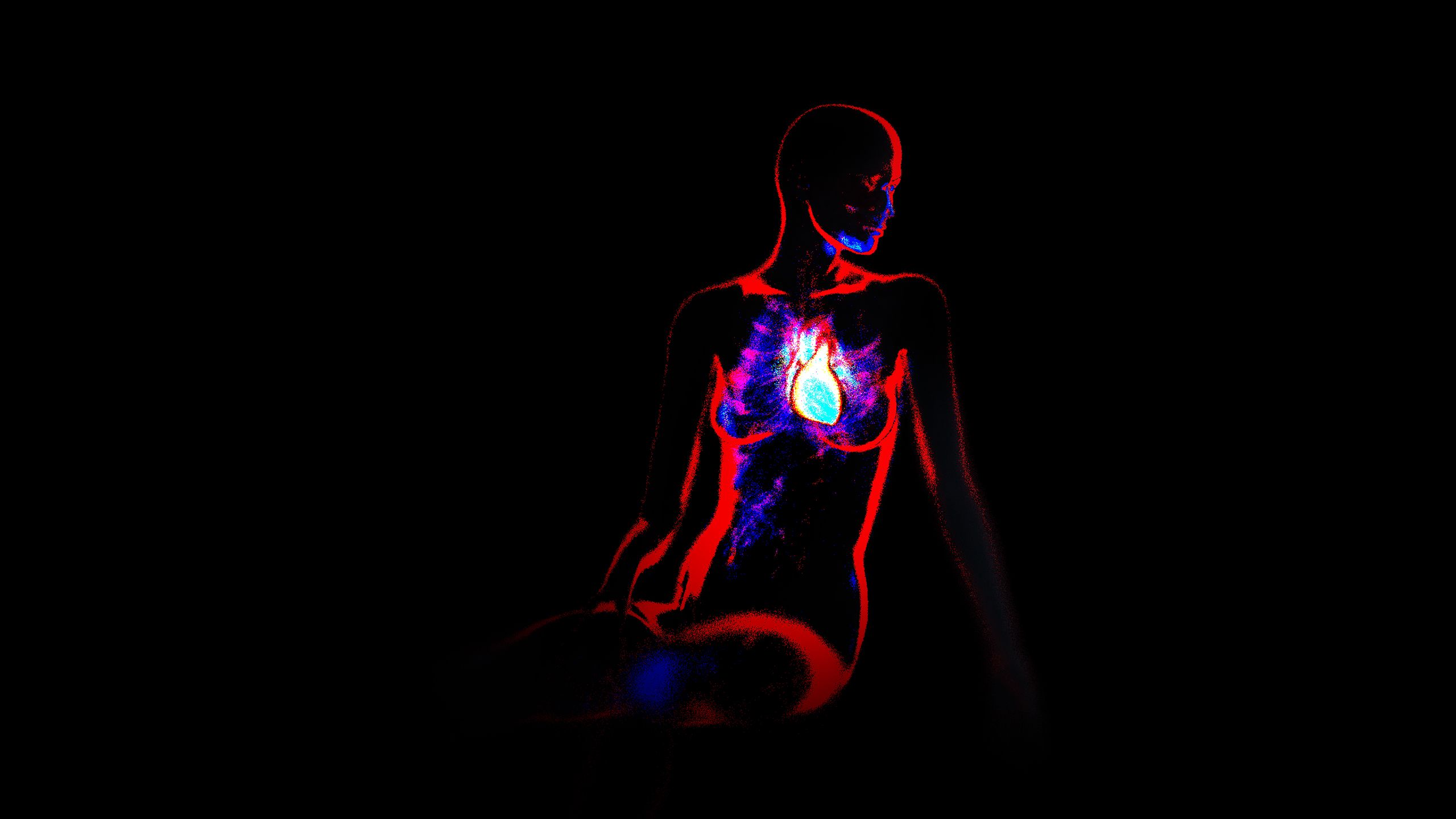 Illustration of the human body with the lungs highlighted.