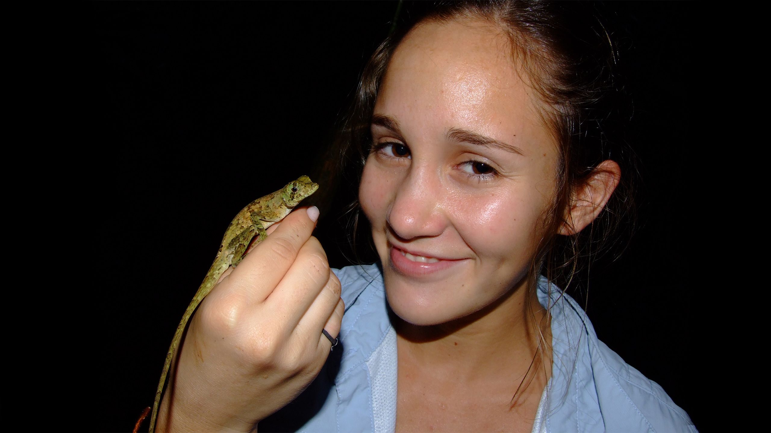 Amanda with animal