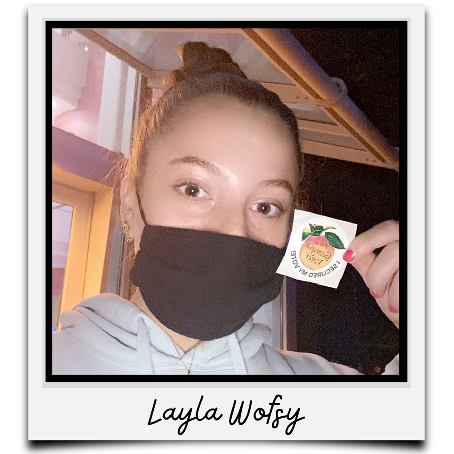 A Polaroid-style photo of Layla Wofsy