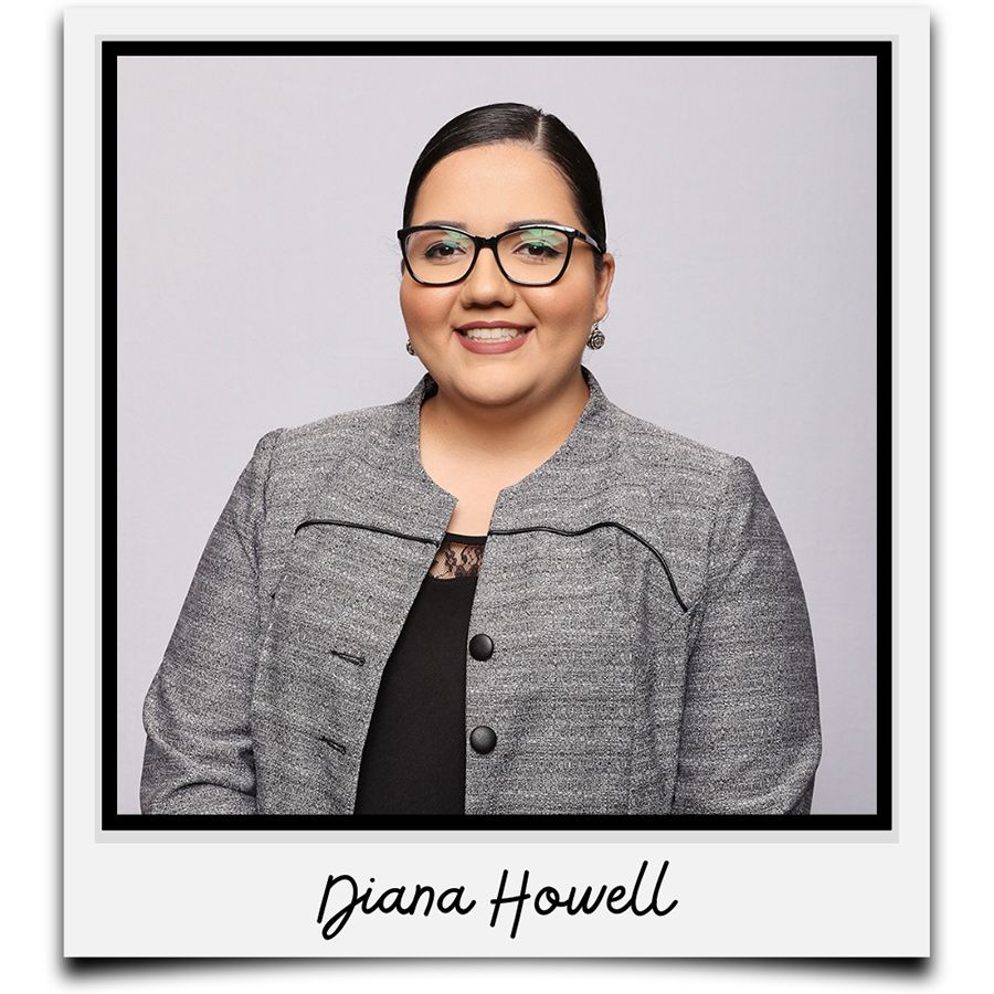 A Polaroid-style photo of Diana Howell